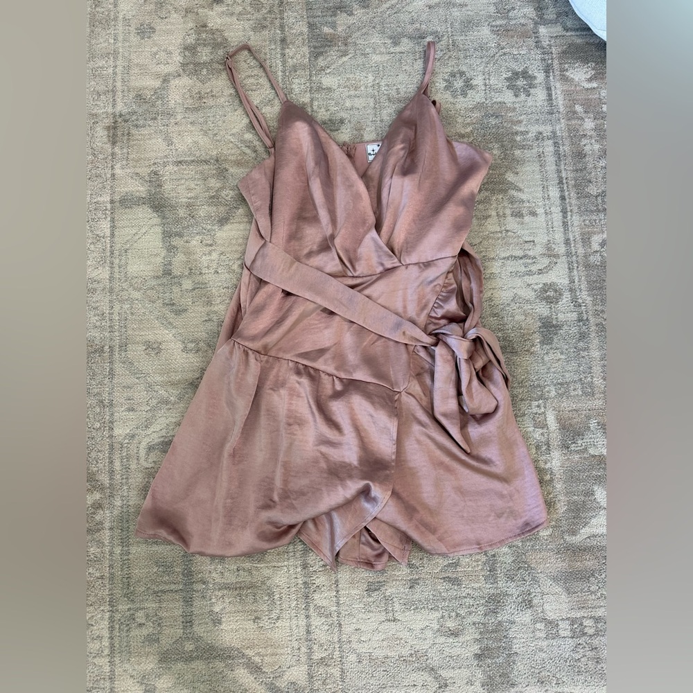 Hello Molly Angel Biba Satin Dress in Blush